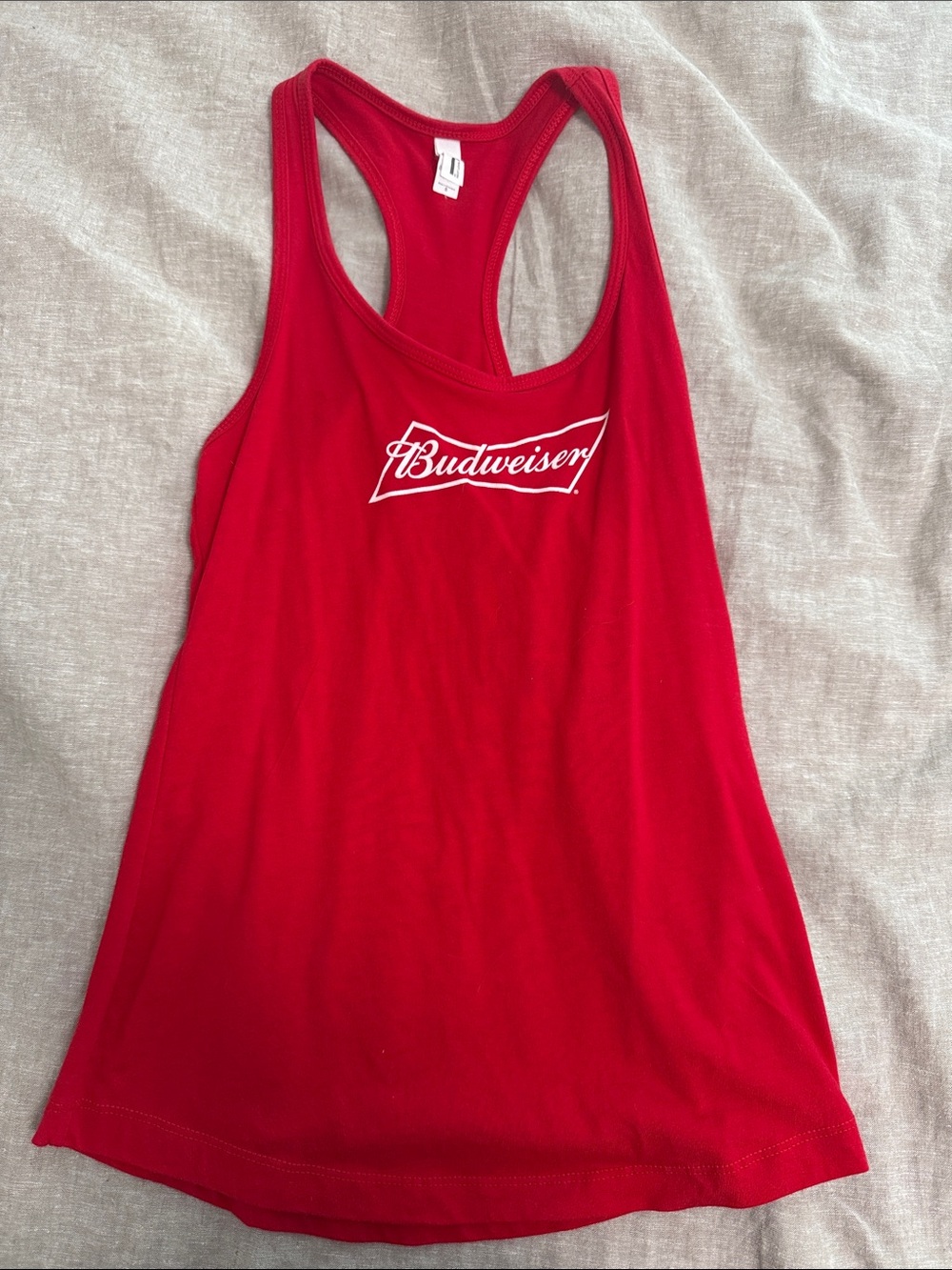 Budweiser Red Women's Racerback Tank with White Logo